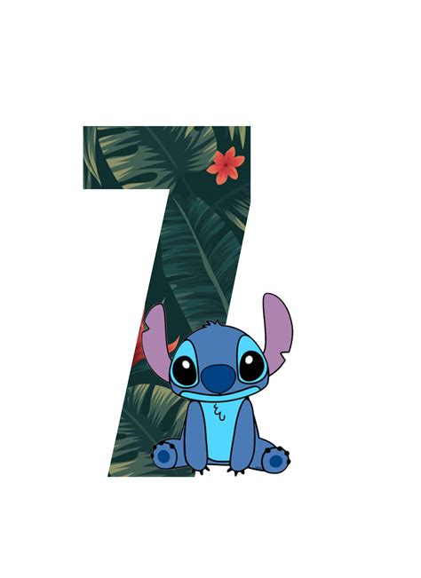 Número 7 Tema Lilo E Stitch Stitch Cartoon Lilo And Stitch Lilo And