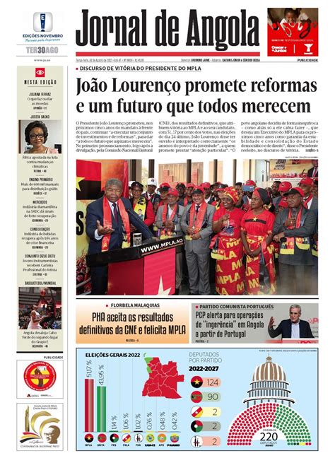 Jornal De Angola Terça 30 De Agosto De 2022
