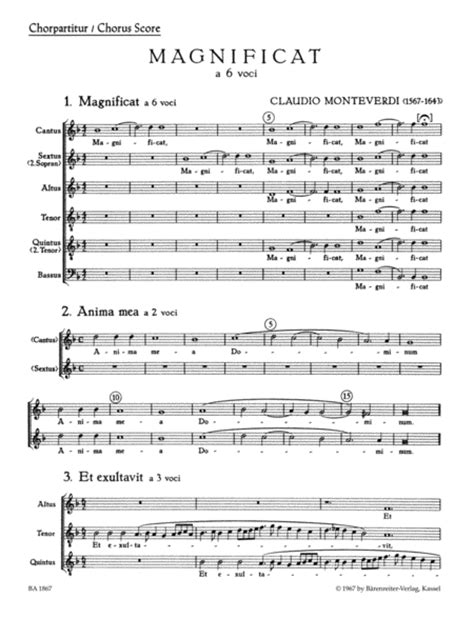 Magnificat Sheet Music By Claudio Monteverdi Sheet Music Plus