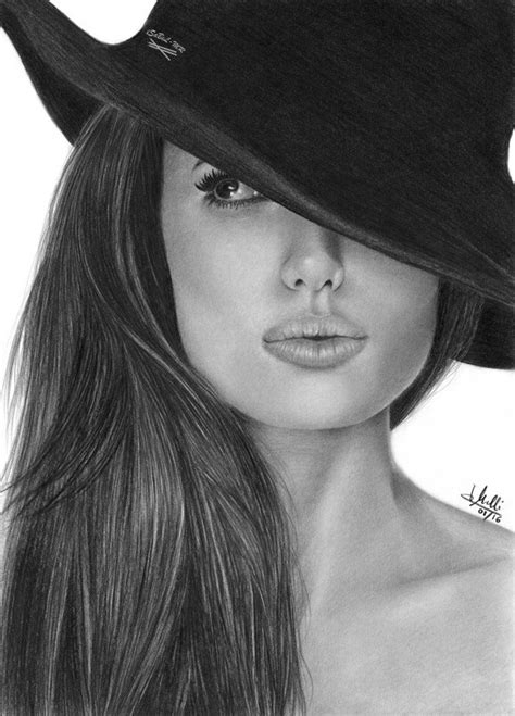 Pencil Drawing Angelina Jolie By Isabel Mr Charcoal Portraits Black