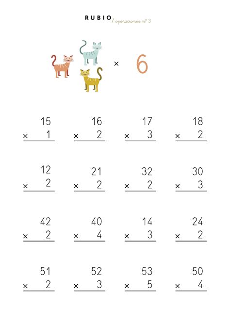 Ficha Multiplicaciones Por Una Cifra Multiplicar Primaria Cuadernos