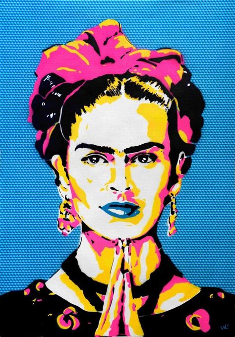 Frida Kahlo Pop Blue Painting Pop Art Painting Pop Art Portraits