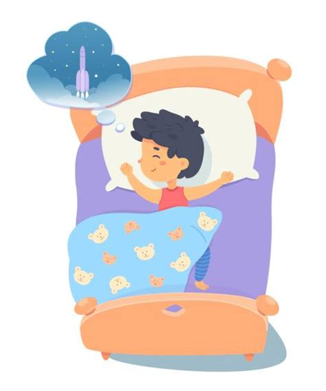 Drawing Of Boy Sleeping In Bed Illustrations Royalty Free Vector
