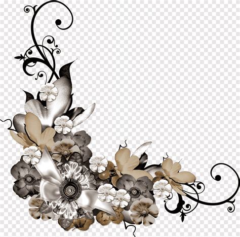 Coin Floral Design Bordure Frames Antique Broche Fleur Png Pngegg