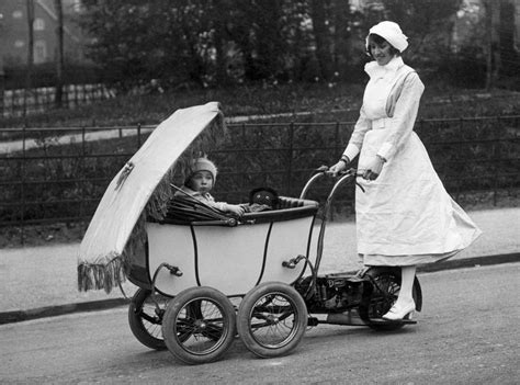 An English Nanny Driving A Motorized Pram Dunkley Pramotor In 1922 Oldschoolcool