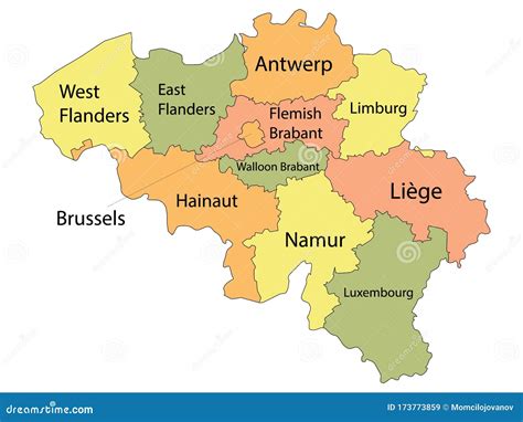 Regions Of Belgium Stock Vector Illustration Of Belgium 173773859