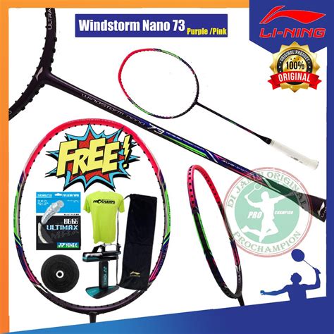 Jual Paket Bg Ultimax Lining Windstorm Nano Raket Badminton Original Shopee Indonesia