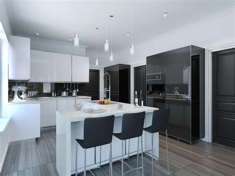 In designing the interior of our home, we are given many different choices when it comes to color and materials. Black Modern Kitchen - Video and Photos | Madlonsbigbear.com