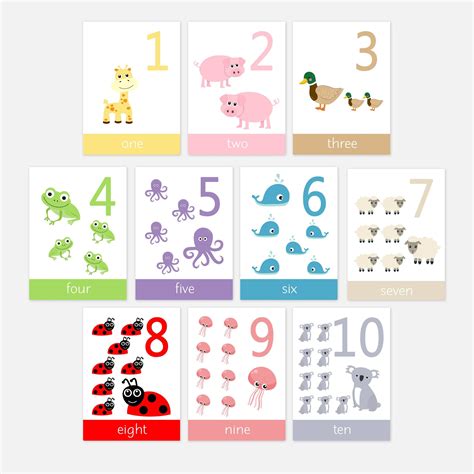 Numbers 1 10 Printable Cards Printable Templates