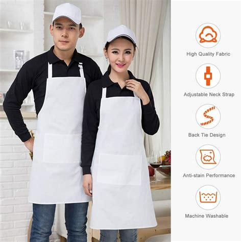 2 Pack White Kitchen Chef Apron Product Testing Group
