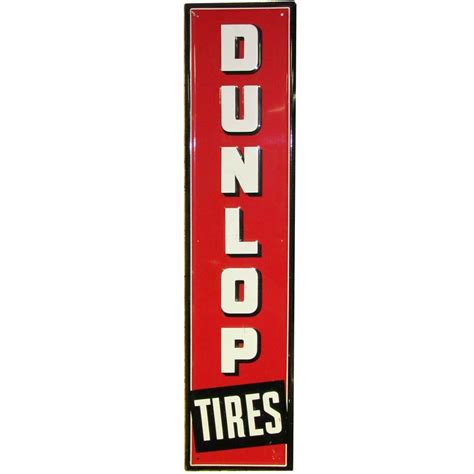 Dunlop Tires Embossed Self Framed Tin Sign