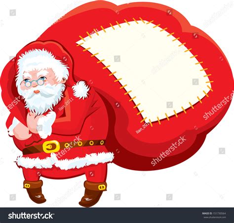 Cartoon Santa Claus Huge Sack Full Stock Illustration 151730564