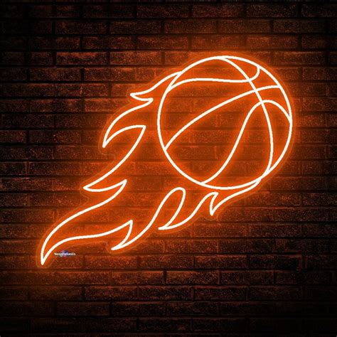 Basketball Neon Sign Basketball Fire Neon Custom Basketball Etsy