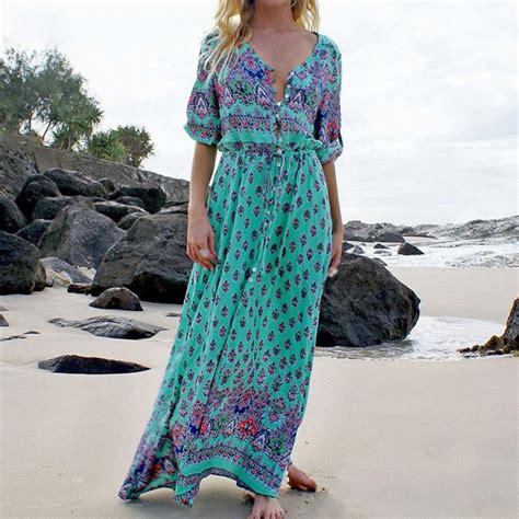 Gorgeous Printed Boho Maxi Dress On Luulla