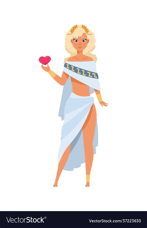 Aphrodite Or Venus Cartoon Goddess Love Royalty Free Vector
