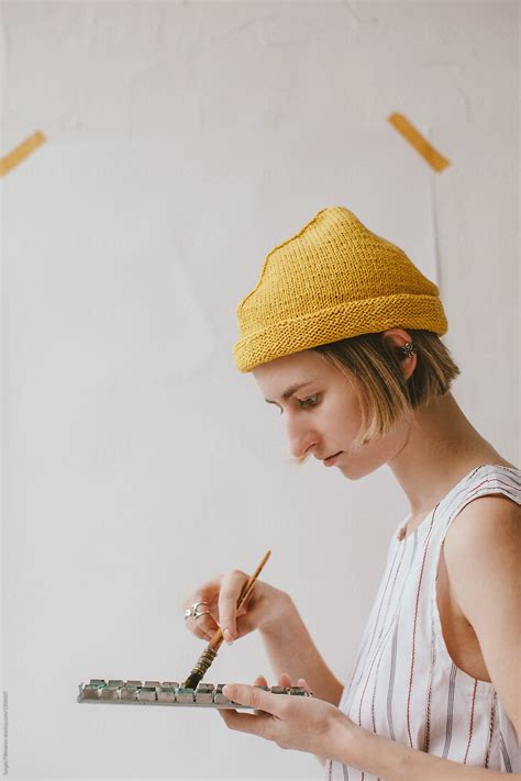 Portrait Of The Woman Artist In Her Studio By Stocksy Contributor Sergey Filimonov Stocksy