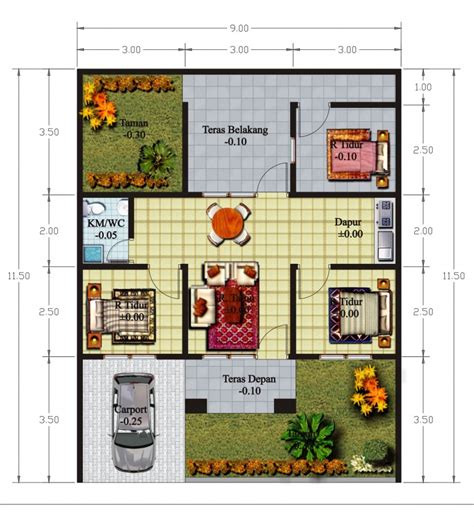 10 Desain Denah Rumah Idaman Sun Ebank