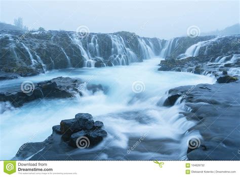 Bruarfoss Waterfall In Iceland Stock Photo Image Of Amazing