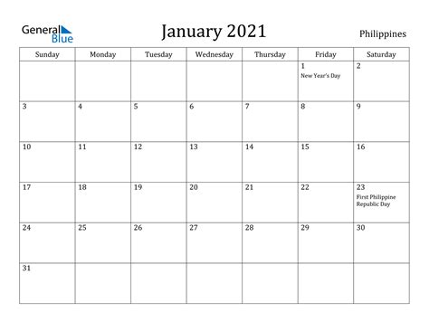 Time And Date Calendar 2021 Philippines Philippines Holiday Calendar