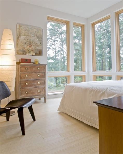 Mid Century Modern Bedroom With Wooden Flooring Bedroom Wood Floor