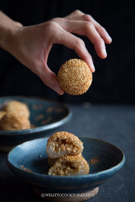 Chinese Crispy Sesame Balls Jian Dui Zi Ma Qiu Air Fryer Or Deep Fried