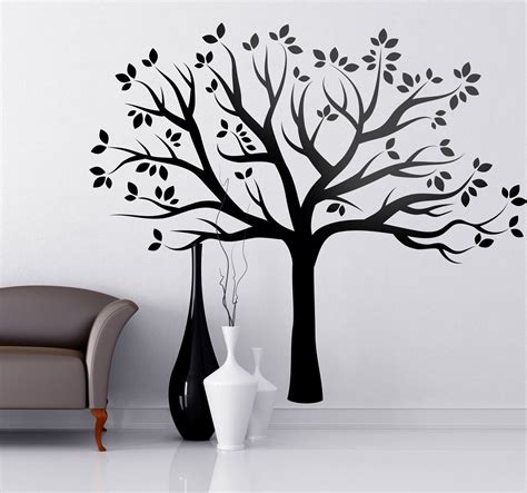 vinilo decorativo silueta árbol otoñal decoracion de paredes pintadas decoración de