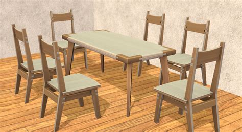 Theninthwavesims The Sims 2 The Sims 4 Eco Living Debug Dining Set 1
