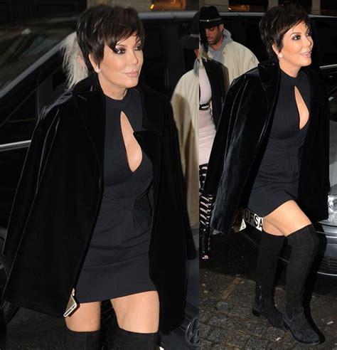 59 year old kris jenner in black mini dress and sexy thigh high boots sexy thigh high boots