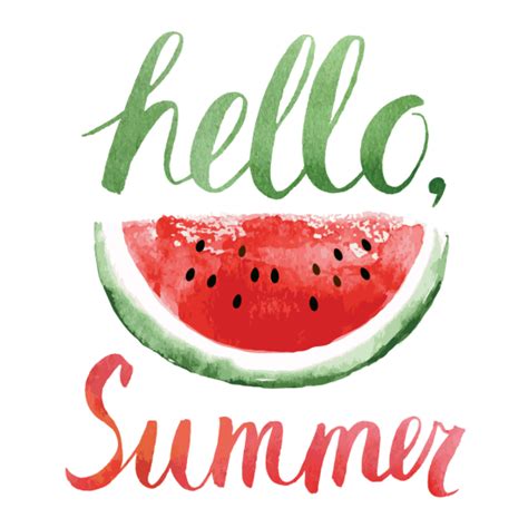 Hello Summer Watercolor Watermelon Sticker