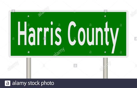 Rendering Of A Green 3d Highway Sign For Harris County Stock Photo Alamy