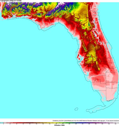 Elevation Map Of Florida Gambaran