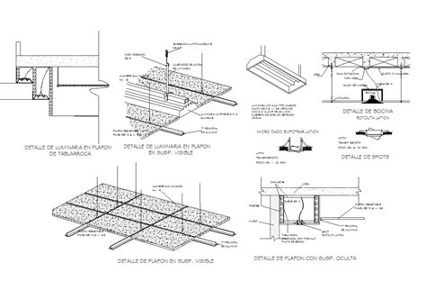 Ceiling Detail Sections Drawing Cadbull