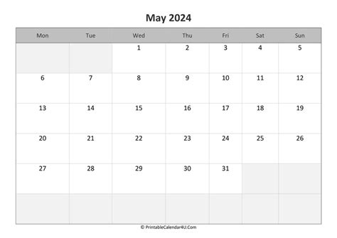 May Calendar 2024 Free Printable Britta Kandace