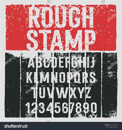 Rough Stamp Typeface Grunge Textured Font Vector Handmade Alphabet