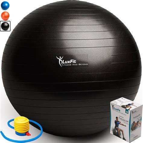 Exercise Ball Luxfit Premium 65cm Extra Thick Yoga Ball 1 Year Warranty Swiss Ball Includes