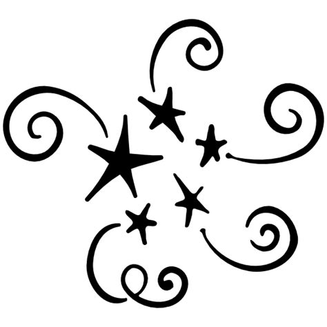 Five Stars With Swirls Sticker