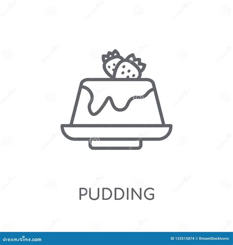 Pudding Linear Icon Modern Outline Pudding Logo Concept On Whit Stock