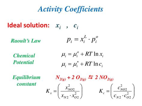 Ppt Activity Coefficients Powerpoint Presentation Free Download Id