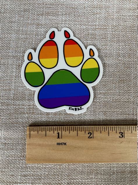 Lgbtq Pride Paw Vinyl Sticker Etsy