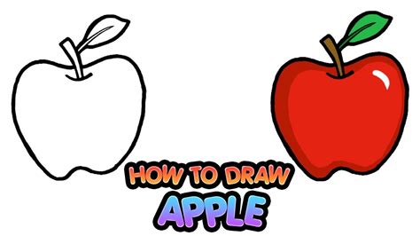 How To Draw An Apple For Beginners Step By Step Youtube