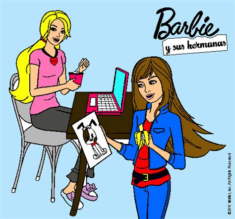 Dibujo De Barbie Y Su Hermana Merendando Pintado Por Luisa En Dibujos The Best Porn Website