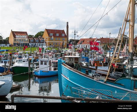 Idyllic Scene From The Fishing Port Of Gilleleje Denmark Stock Photo