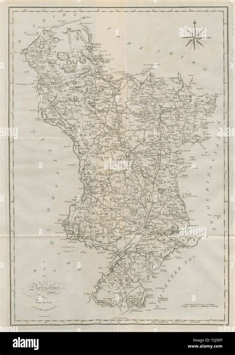 A Map Of Derbyshire From The Best Authorities County Map Cary Old Stock Photo Alamy