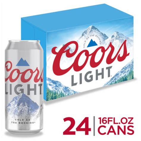 Coors Light American Style Light Lager Beer 24 Cans 16 Fl Oz King