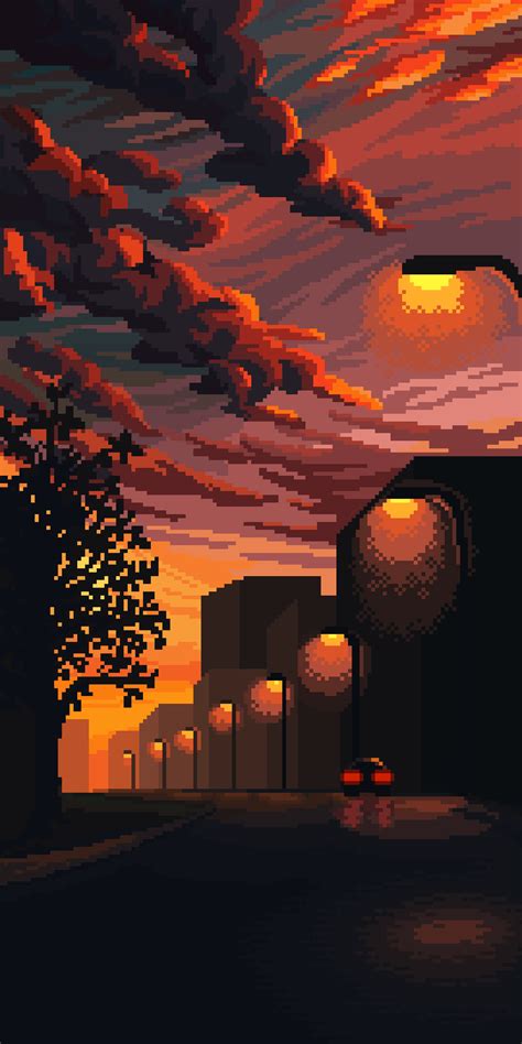Sunset Pixel Art 2022 By Moertel Rthenightfeeling