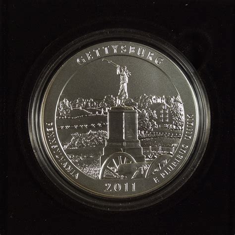 2011 P Gettysburg Pa America The Beautiful 5 Ounce Silver Quarter