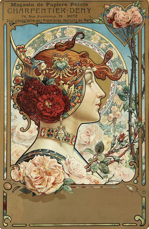Art Nouveau Maiden Art Nouveau Desenho Fine Art Henri Privat