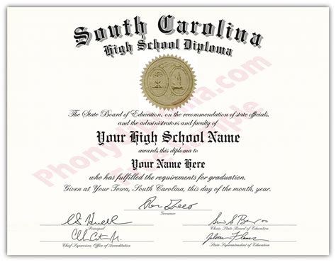 Fake Diplomas And Transcripts From South Carolina In Ged Certificate