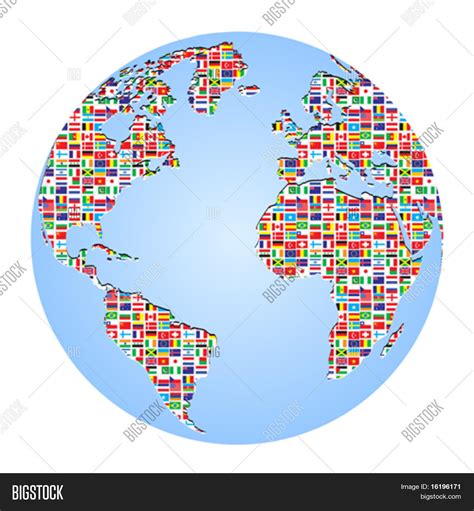 World Map Political And Flags Vector Detailed Illustration Stock Images