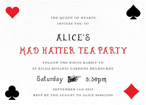 Mad Hatter Tea Party Dp Birthday Invitations